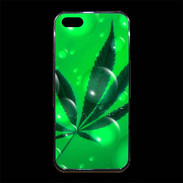 Coque iPhone 5/5S Premium Cannabis Effet bulle verte