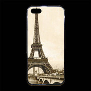 Coque iPhone 5/5S Premium Tour Eiffel Vintage en noir et blanc