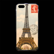 Coque iPhone 5/5S Premium Vintage Tour Eiffel carte postale