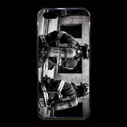 Coque iPhone 5/5S Premium Pompiers en noir et blanc