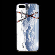 Coque iPhone 5/5S Premium Paire de ski en montagne