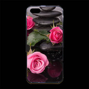 Coque iPhone 5/5S Premium Rose et Galet Zen