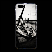 Coque iPhone 5/5S Premium Ancre en noir et blanc