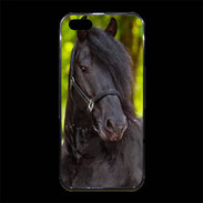 Coque iPhone 5/5S Premium Portrait de cheval noir 10