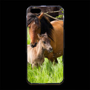 Coque iPhone 5/5S Premium Cheval et poulain