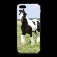 Coque iPhone 5/5S Premium Cheval noir et blanc 5
