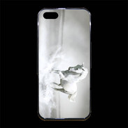 Coque iPhone 5/5S Premium Cheval blanc 1