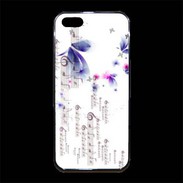 Coque iPhone 5/5S Premium Papillons et notes de musique