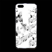 Coque iPhone 5/5S Premium Dessin de note de musique en noir et blanc 75