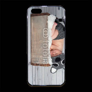 Coque iPhone 5/5S Premium Bébé dormant avec chapeau tête de chat