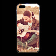 Coque iPhone 5/5S Premium Guitariste peace and love 1