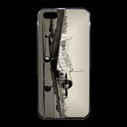 Coque iPhone 5/5S Premium Avion T6 noir et blanc