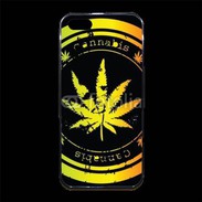 Coque iPhone 5/5S Premium Grunge stamp with marijuana leaf