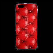 Coque iPhone 5/5S Premium Capitonnage cuir rouge