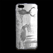 Coque iPhone 5/5S Premium Cerf en noir et blanc 150