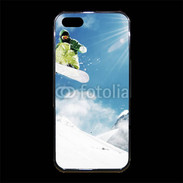 Coque iPhone 5/5S Premium Saut en Snowboard 2
