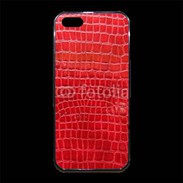 Coque iPhone 5/5S Premium Effet crocodile rouge