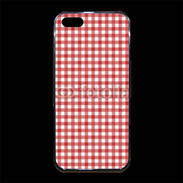 Coque iPhone 5/5S Premium Effet vichy rouge et blanc