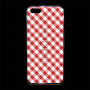 Coque iPhone 5/5S Premium Vichy rouge et blanc 2