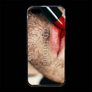 Coque iPhone 5/5S Premium bouche homme rouge