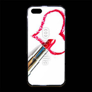 Coque iPhone 5/5S Premium Coeur avec rouge à lèvres