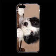 Coque iPhone 5/5S Premium Chiot blanc et noir 2