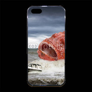 Coque iPhone 5/5S Premium Enorme poisson chassant bateau de pêcheurs