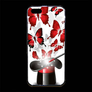 Coque iPhone 5/5S Premium Papillons magiques rouges