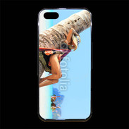 Coque iPhone 5/5S Premium Sieste contre un palmier sur la plage