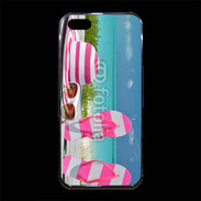 Coque iPhone 5/5S Premium La vie en rose à la plage