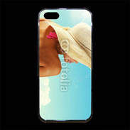 Coque iPhone 5/5S Premium Femme à chapeau de plage