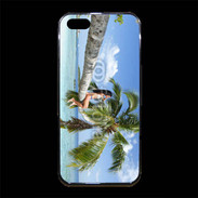 Coque iPhone 5/5S Premium Palmier et charme sur la plage