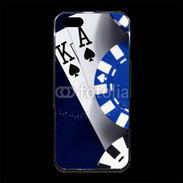Coque iPhone 5/5S Premium Poker bleu et noir 2