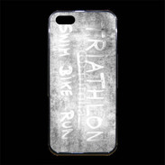 Coque iPhone 5/5S Premium Triathlon en noir et blanc 25