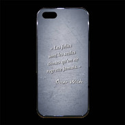 Coque iPhone 5/5S Premium Les Folies Bleu Citation Oscar Wilde