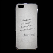 Coque iPhone 5/5S Premium Les Folies Gris Citation Oscar Wilde