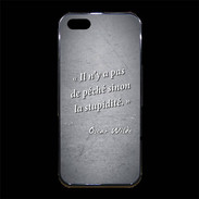 Coque iPhone 5/5S Premium Pêché stupidité Noir Citation Oscar Wilde
