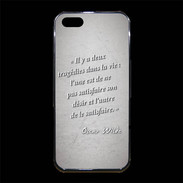 Coque iPhone 5/5S Premium Tragédie Gris Citation Oscar Wilde