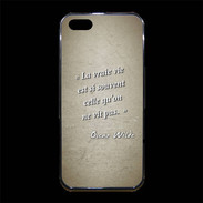 Coque iPhone 5/5S Premium Vrai vie Sepia Citation Oscar Wilde