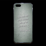 Coque iPhone 5/5S Premium Vrai vie Vert Citation Oscar Wilde