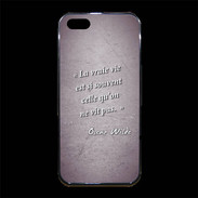 Coque iPhone 5/5S Premium Vrai vie Violet Citation Oscar Wilde