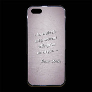 Coque iPhone 5/5S Premium Vrai vie Rose Citation Oscar Wilde