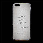 Coque iPhone 5/5S Premium Aimer Gris Citation Oscar Wilde