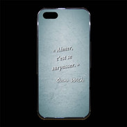 Coque iPhone 5/5S Premium Aimer Turquoise Citation Oscar Wilde