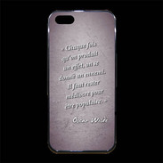 Coque iPhone 5/5S Premium Chaque fois Violet Citation Oscar Wilde