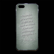 Coque iPhone 5/5S Premium Chaque fois Vert Citation Oscar Wilde