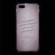 Coque iPhone 5/5S Premium Démocratie Violet Citation Oscar Wilde