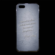 Coque iPhone 5/5S Premium Dieux prières Bleu Citation Oscar Wilde