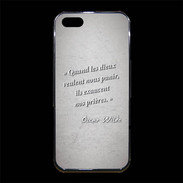 Coque iPhone 5/5S Premium Dieux prières Gris Citation Oscar Wilde