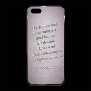 Coque iPhone 5/5S Premium Femmes émotions Rose Citation Oscar Wilde